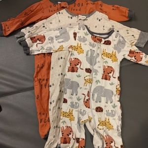 Gerber's 3 pack cotton footie pajamas